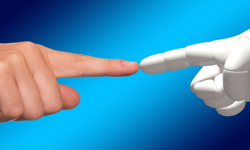 Human and Robot finger connecting